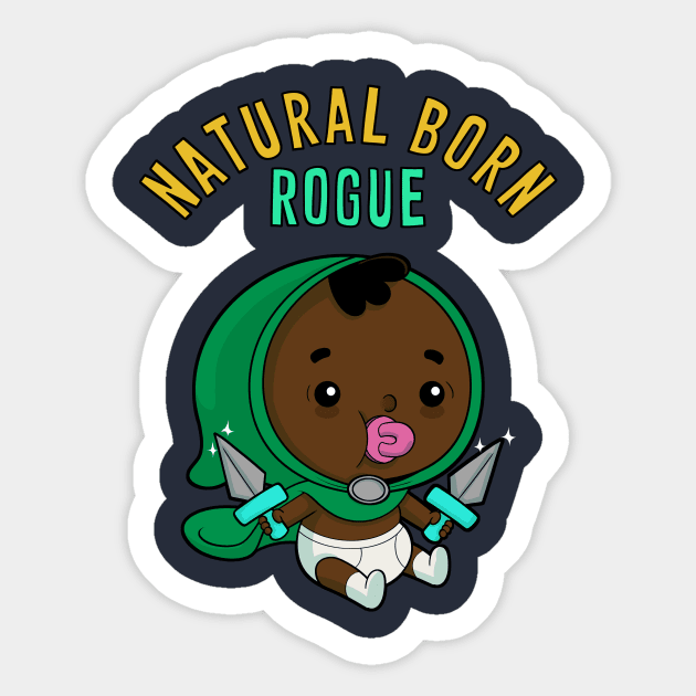 Natural Born Rogue - dark skin tone Sticker by Queenmob